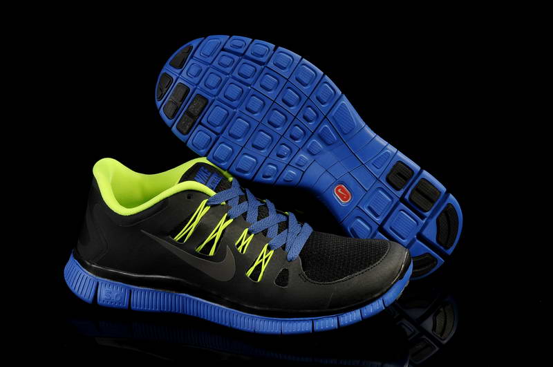 Nike Free Run 5.0 V2 Mens Running Shoes New Breathable Black Blue Olive